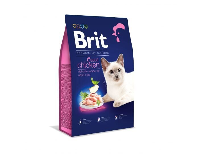 Brit Premium by Nature suaugusioms katėms su vištiena 1,5 kg цена и информация | Sausas maistas katėms | pigu.lt