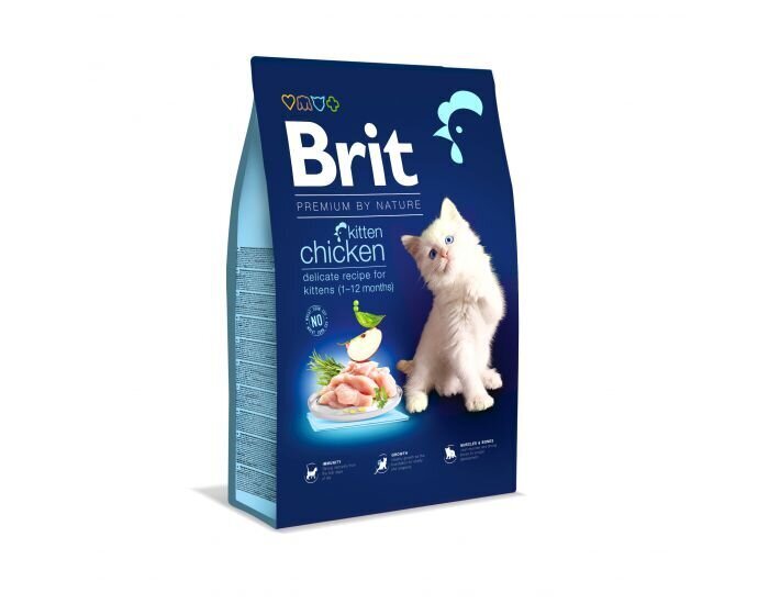 Brit Premium by Nature sausas maistas kačiukams 8 kg kaina ir informacija | Sausas maistas katėms | pigu.lt