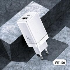 USAMS Ład. siec. T41 USB-C+USB GaN 47W PD+QC (only head) Fast Charging biały|white CC137TC02 (US-CC137) цена и информация | Зарядные устройства для телефонов | pigu.lt