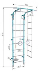 Sporto kompleksas (gimnastikos sienelė) PASTEL-2 balta-pilka, 217x52,5cm kaina ir informacija | Gimnastikos sienelės | pigu.lt