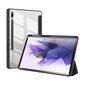 Dux Ducis Toby Armored Flip Smart Case for Samsung Galaxy Tab S7 + (S7 Plus) / Tab S7 FE / Tab S8 + (S8 Plus) with Stylus Holder Black kaina ir informacija | Planšečių, el. skaityklių dėklai | pigu.lt