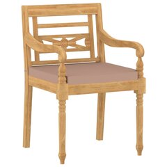 Batavia kėdės su pagalvėlėmis, 6vnt., ruda/violetinė kaina ir informacija | Lauko kėdės, foteliai, pufai | pigu.lt