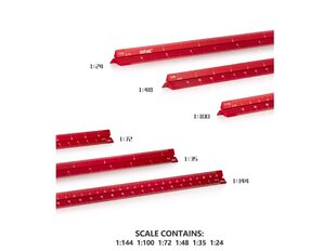 Шкала линейки из алюминиевого сплава DSPIAE - Aluminium Alloy Scale Ruler (1/144,1/100,1/72,1/48,1/35,1/24) DS56013 цена и информация | Принадлежности для рисования, лепки | pigu.lt