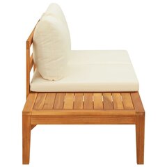 Sodo suoliukas su staliuku ir kreminėmis pagalvėlėmis, akacija kaina ir informacija | Lauko kėdės, foteliai, pufai | pigu.lt
