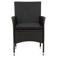 Sodo kėdės su pagalvėlėmis, 2 vnt, juodos kaina ir informacija | Lauko kėdės, foteliai, pufai | pigu.lt