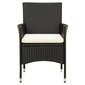 Sodo kėdės su pagalvėlėmis, 4 vnt, juodos kaina ir informacija | Lauko kėdės, foteliai, pufai | pigu.lt