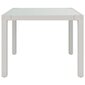 Sodo stalas, baltas, 90x90x75cm, grūdintas stiklas/poliratanas kaina ir informacija | Lauko stalai, staliukai | pigu.lt