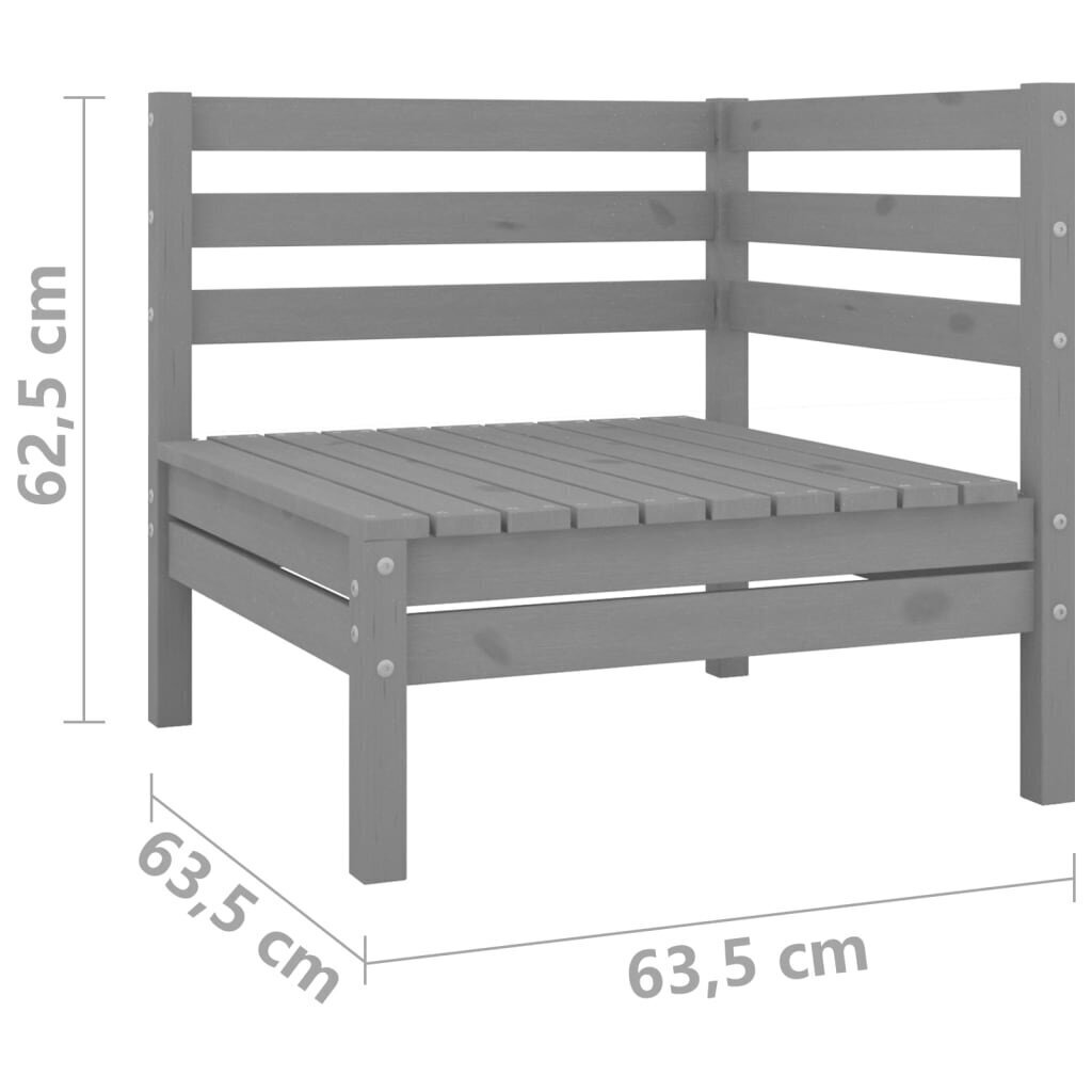 Kampinė sodo sofa, pilka kaina ir informacija | Lauko kėdės, foteliai, pufai | pigu.lt