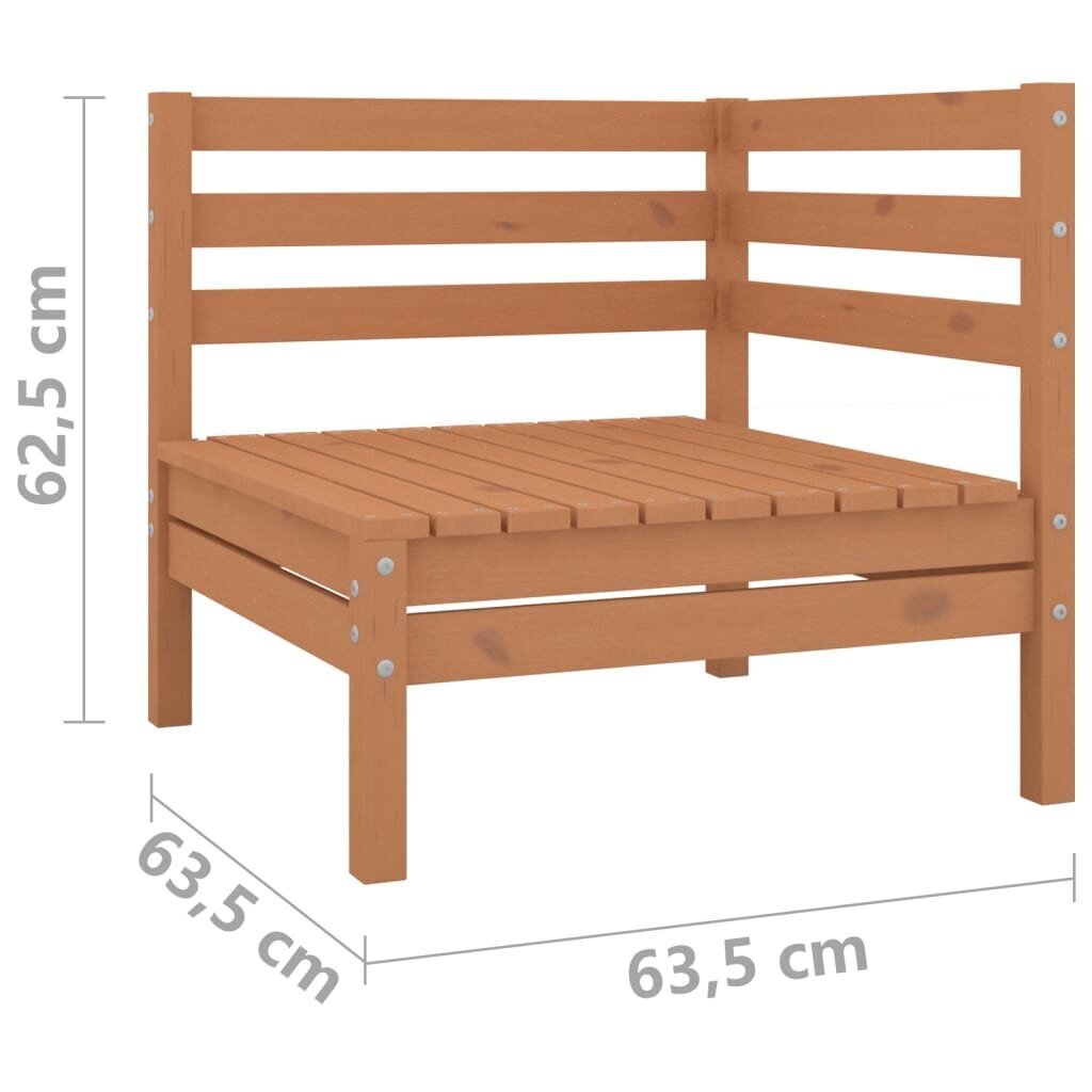 Kampinės sodo sofos, 2vnt., ruda kaina ir informacija | Lauko kėdės, foteliai, pufai | pigu.lt