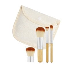 Makiažo šepetėlių rinkinys Mimo Makeup Brush Bamboo, 4 vnt. цена и информация | Кисти для макияжа, спонжи | pigu.lt