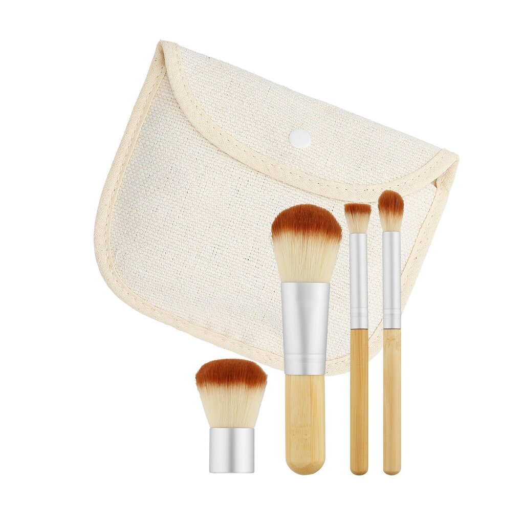 Makiažo šepetėlių rinkinys Mimo Makeup Brush Bamboo, 4 vnt. цена и информация | Makiažo šepetėliai, kempinėlės | pigu.lt