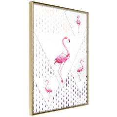 Plakatas Flamingos and Triangles kaina ir informacija | Reprodukcijos, paveikslai | pigu.lt