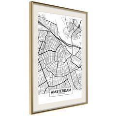 Plakatas City map: Amsterdam kaina ir informacija | Reprodukcijos, paveikslai | pigu.lt