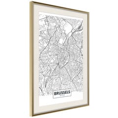Plakatas City map: Brussels kaina ir informacija | Reprodukcijos, paveikslai | pigu.lt
