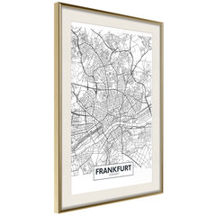 Plakatas City map: Frankfurt kaina ir informacija | Reprodukcijos, paveikslai | pigu.lt