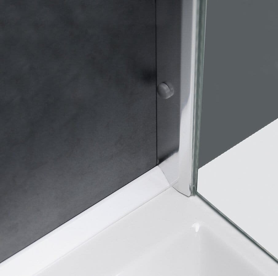 Vonios grindjuostė-bordiūras 120+100 cm, + 2 kampinės jungtys, 2 dangteliai, baltos spalvos цена и информация | Priedai vonioms, dušo kabinoms | pigu.lt