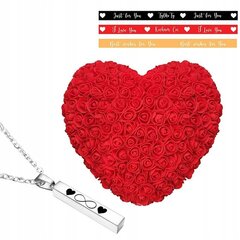Dirbtinių rožių širdis 30 cm + pakabukas kaina ir informacija | Dirbtinės gėlės | pigu.lt