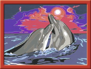 Картина по номерам Ravensburger, 18Х24см "Дельфины", Li R28638 цена и информация | Живопись по номерам | pigu.lt