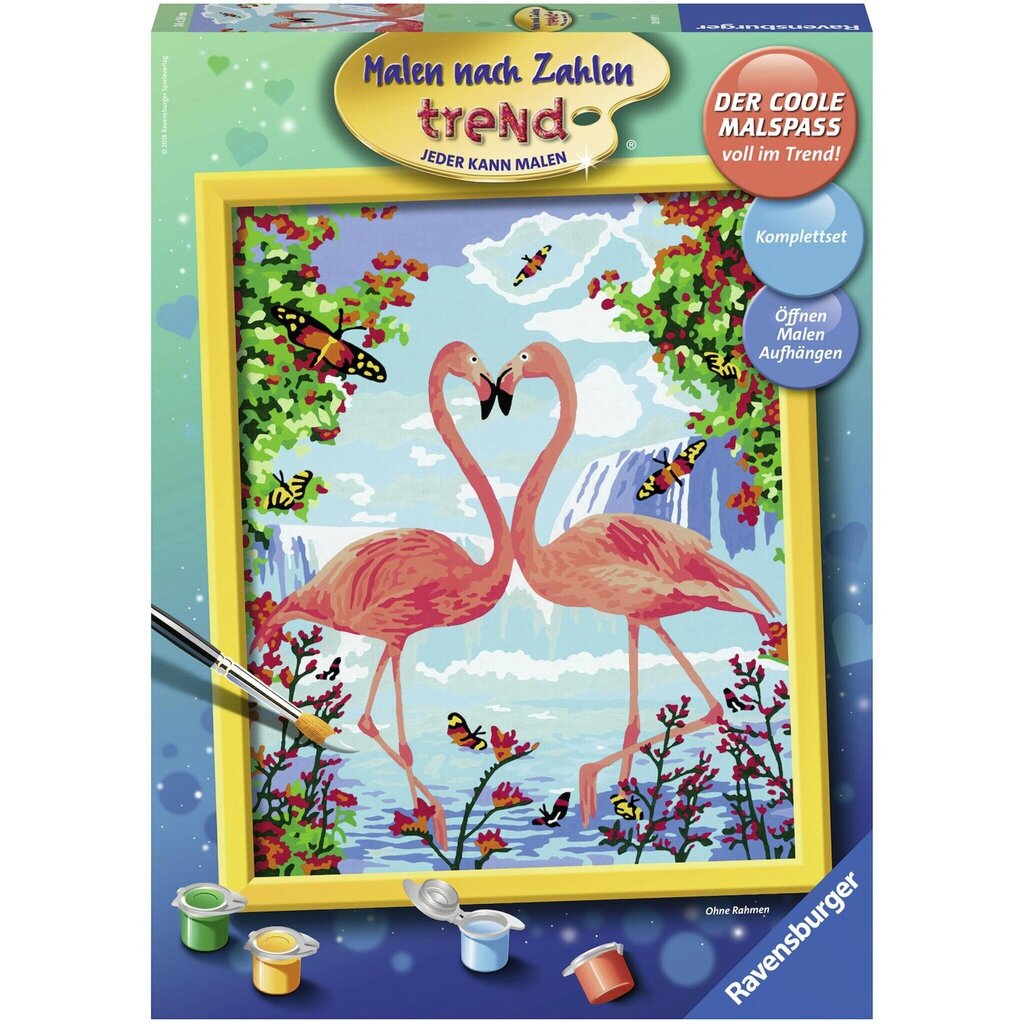 Tapyba pagal skaičius Ravensburger, 30X24cm Flamingo Love, Li R28901 цена и информация | Tapyba pagal skaičius | pigu.lt