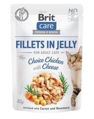 Brit Care с курицей и сыром, 24 x 85 г цена и информация | Консервы для кошек | pigu.lt