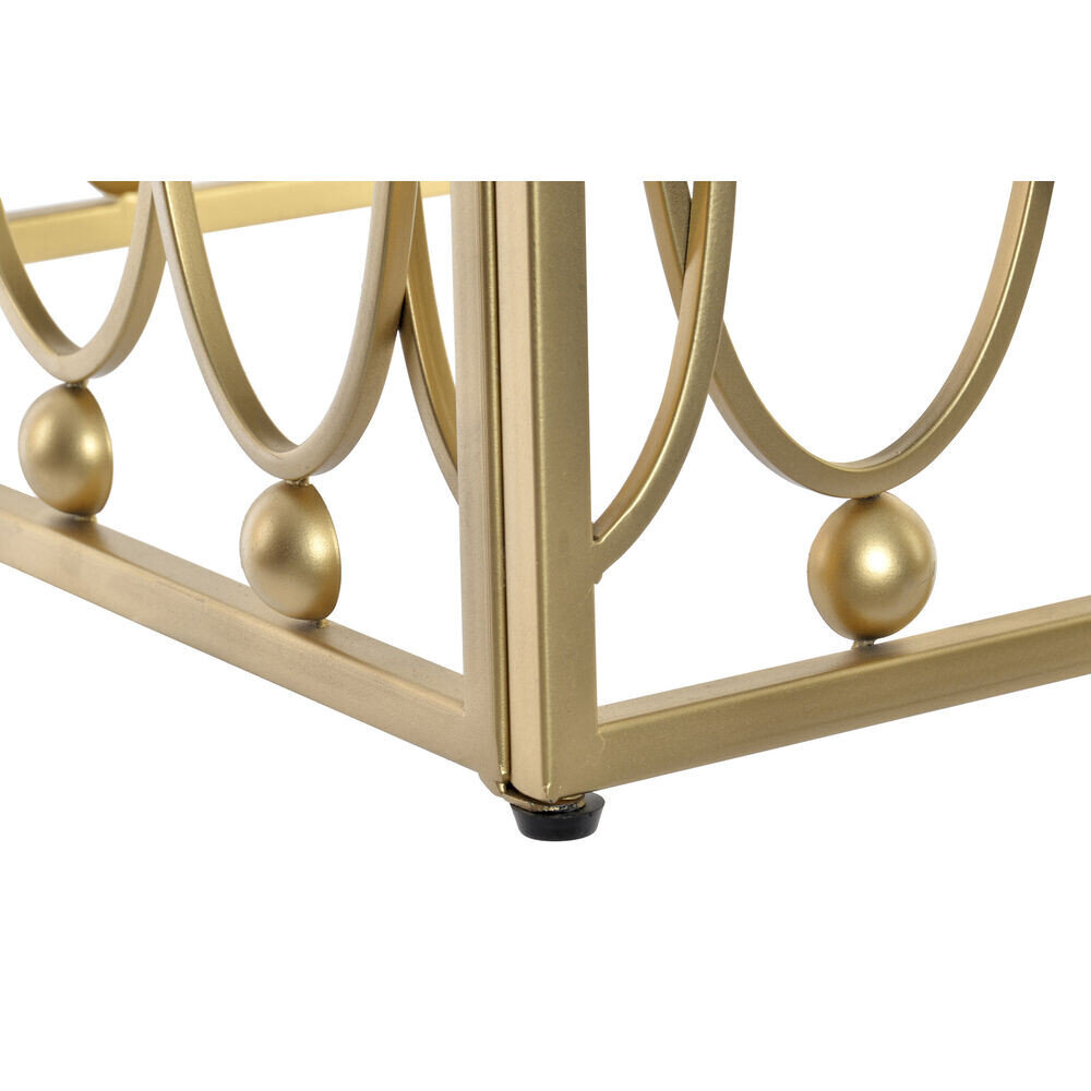 Šoninis stalas DKD Home Decor, Veidrodis/Metalas/Medžio MDF, (57 x 57 x 52 cm), auksinė spalva kaina ir informacija | Kavos staliukai | pigu.lt