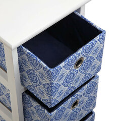 Komoda Aveiro 4 stalčiai, 30x72x25 cm, mėlyna kaina ir informacija | Komodos | pigu.lt
