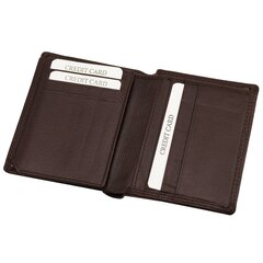 Kortelių dėklas vyrams Genuine Leather, ruda цена и информация | Мужские кошельки | pigu.lt