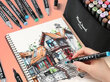 Dvipusiai markeriai-flomasteriai Touch, 80 vnt +Užrašų knygelė kaina ir informacija | Piešimo, tapybos, lipdymo reikmenys | pigu.lt