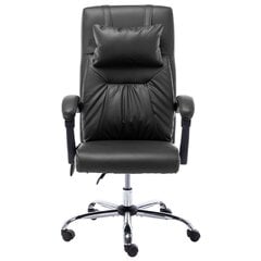 vidaXL Masažinė biuro kėdė, juoda цена и информация | Офисные кресла | pigu.lt