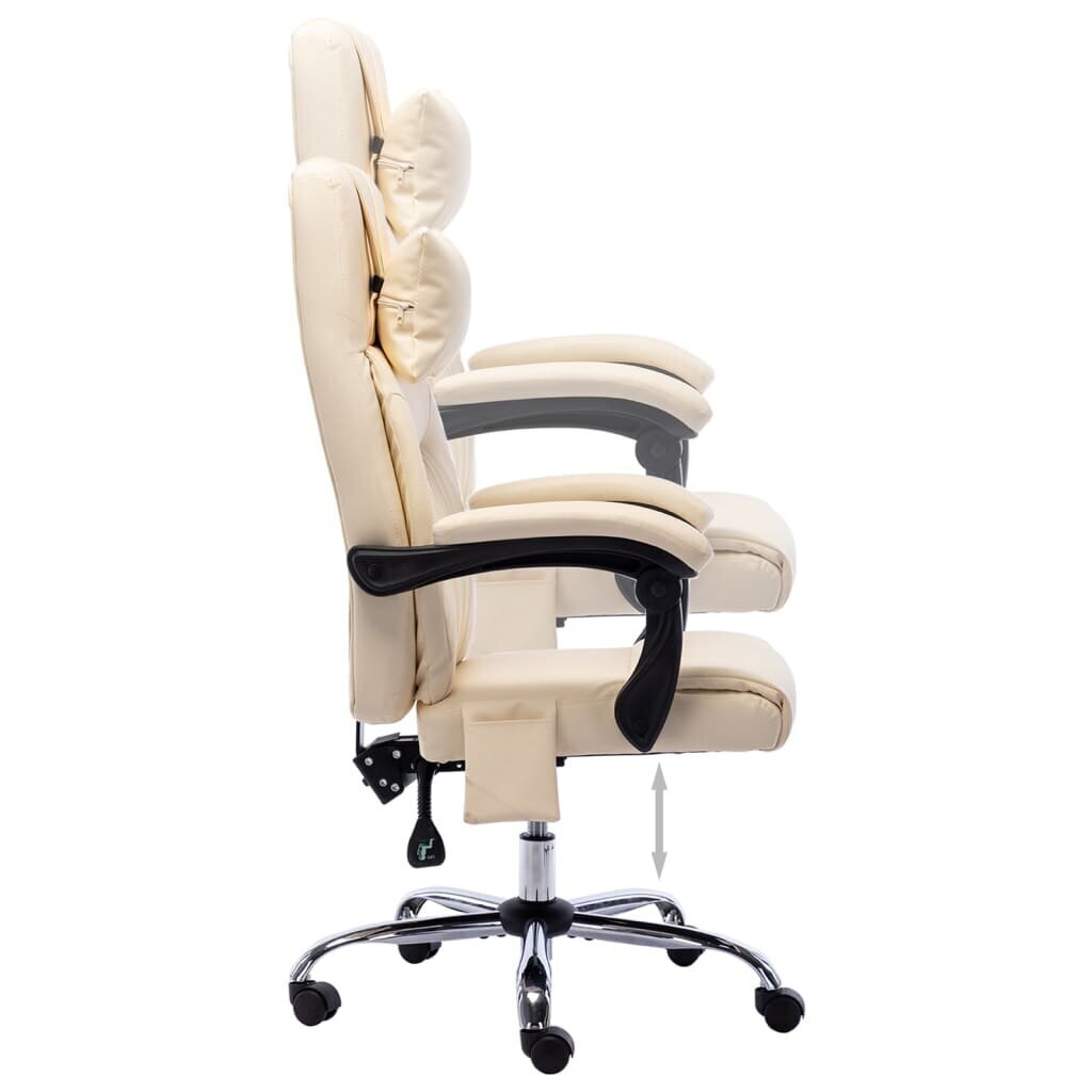vidaXL Masažinė biuro kėdė, smėlio spalvos kaina ir informacija | Biuro kėdės | pigu.lt