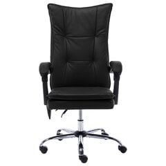 vidaXL Masažinė biuro kėdė, juoda цена и информация | Офисные кресла | pigu.lt