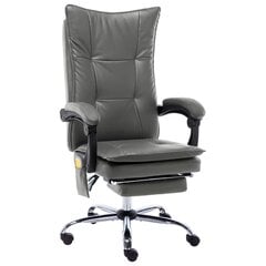 Masažinė biuro kėdė, antracito spalvos, dirbtinė oda цена и информация | Офисные кресла | pigu.lt
