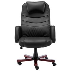 Кожаное офисное кресло, черное. цена и информация | Офисные кресла | pigu.lt