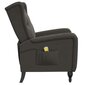 Atlošiamas masažinis krėslas, tamsiai pilkos spalvos, aksomas kaina ir informacija | Svetainės foteliai | pigu.lt