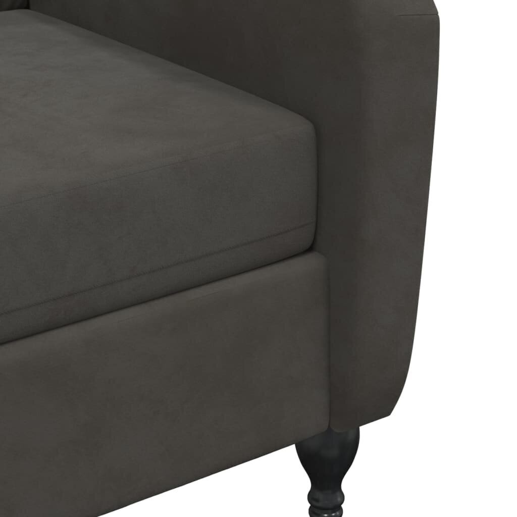 Atlošiamas masažinis krėslas, tamsiai pilkos spalvos, aksomas kaina ir informacija | Svetainės foteliai | pigu.lt