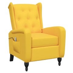 Atlošiamas masažinis krėslas, geltonos spalvos, aksomas kaina ir informacija | Svetainės foteliai | pigu.lt