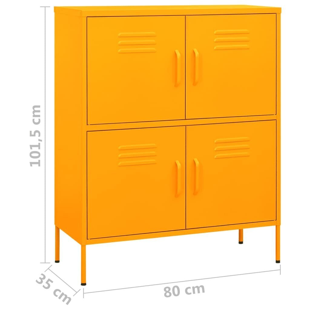 Sandėliavimo spintelė, 80x35x101,5 cm, geltona kaina ir informacija | Svetainės spintelės | pigu.lt