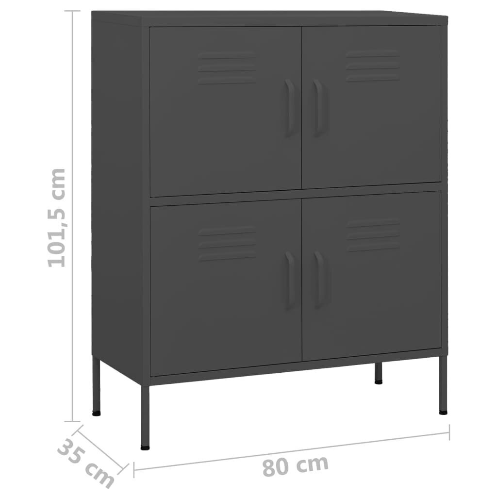 Sandėliavimo spintelė, 80x35x101,5 cm, pilka kaina ir informacija | Svetainės spintelės | pigu.lt