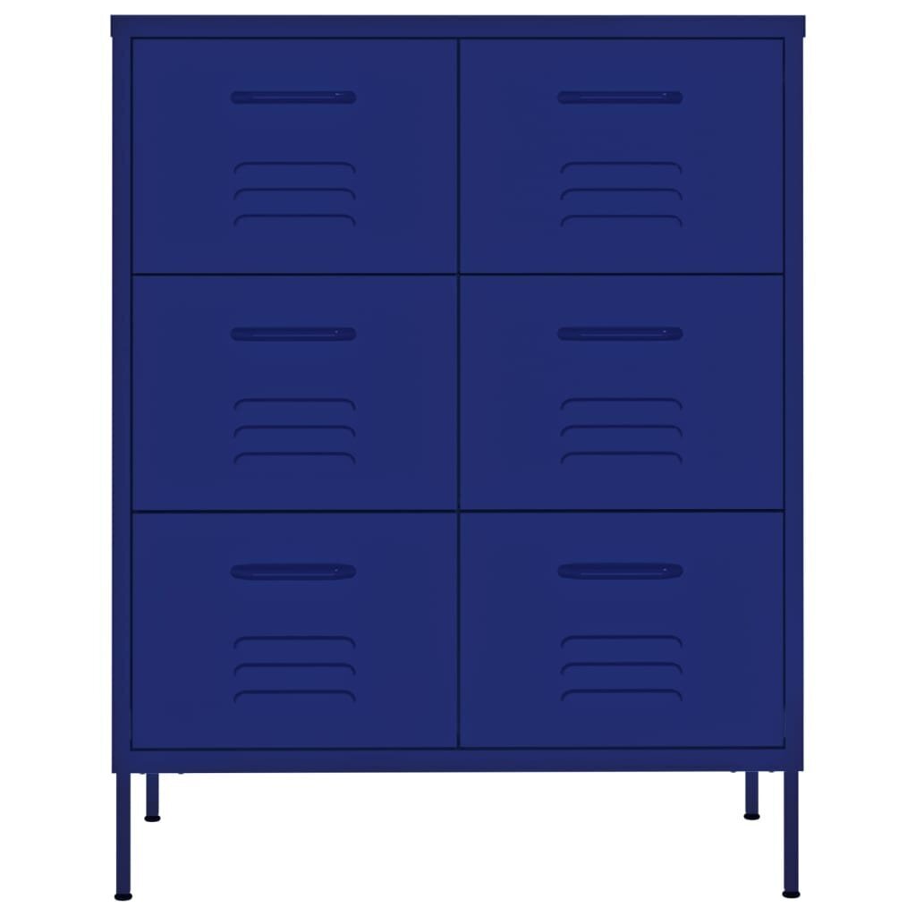 Spintelė su stalčiais, tamsiai mėlyna, 80x35x101,5cm, plienas цена и информация | Svetainės spintelės | pigu.lt