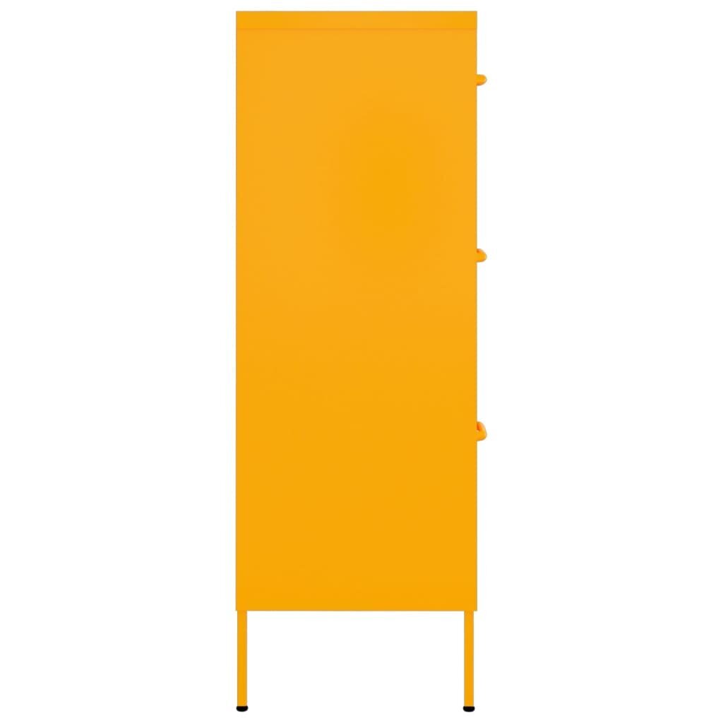 Spintelė su stalčiais, geltona, 80x35x101,5cm, plienas kaina ir informacija | Svetainės spintelės | pigu.lt
