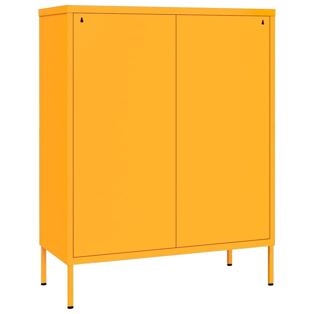 Spintelė su stalčiais, geltona, 80x35x101,5cm, plienas kaina ir informacija | Svetainės spintelės | pigu.lt