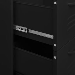 Spintelė su stalčiais, juodos spalvos, 80x35x101,5cm, plienas цена и информация | Шкафчики в гостиную | pigu.lt
