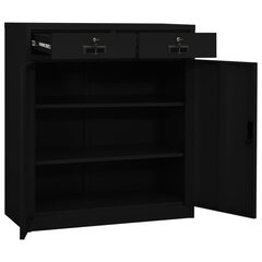 Biuro spintelė, 90x40x102cm, juoda цена и информация | Шкафчики в гостиную | pigu.lt