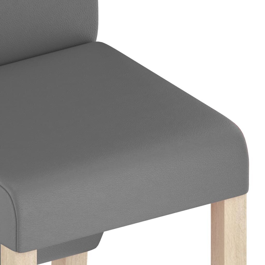 Valgomojo kėdės, 2vnt., pilkos spalvos, dirbtinė oda kaina ir informacija | Virtuvės ir valgomojo kėdės | pigu.lt