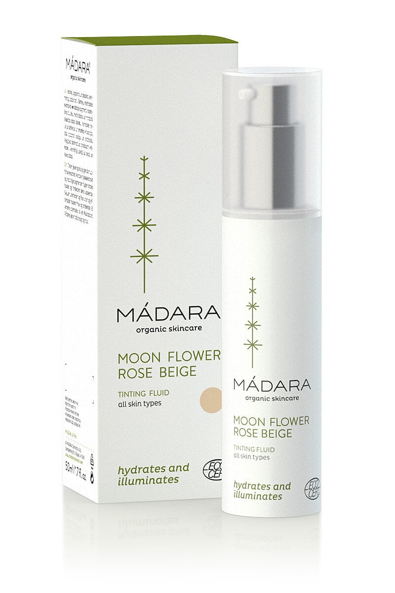 Drėkinamasis ir atspalvį suteikiantis veido kremas Madara Moonflower Rose Beige, 50 ml