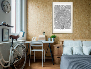 Plakatas City Map: Paris kaina ir informacija | Reprodukcijos, paveikslai | pigu.lt
