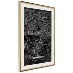 Plakatas City Map: Hamburg (Dark) kaina ir informacija | Reprodukcijos, paveikslai | pigu.lt