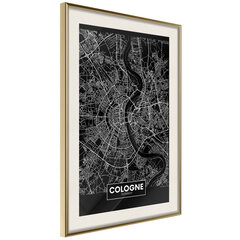 Plakatas City Map: Cologne (Dark) kaina ir informacija | Reprodukcijos, paveikslai | pigu.lt