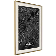 Plakatas City Map: Brussels (Dark) kaina ir informacija | Reprodukcijos, paveikslai | pigu.lt