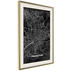 Plakatas City Map: Frankfurt (Dark) kaina ir informacija | Reprodukcijos, paveikslai | pigu.lt